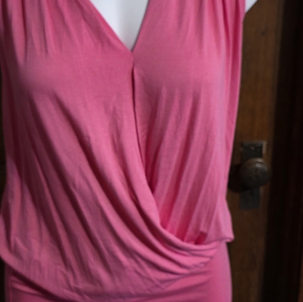 Lascana For Venus Sleeveless Surplice Dress Pink Size 4 - Picture 5 of 13